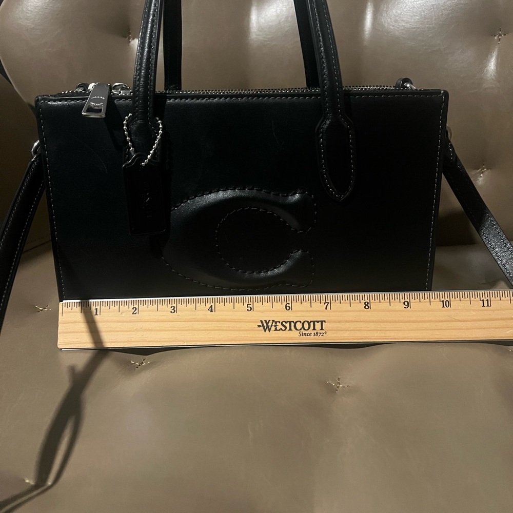 Coach Black Satchel with Signature Logo